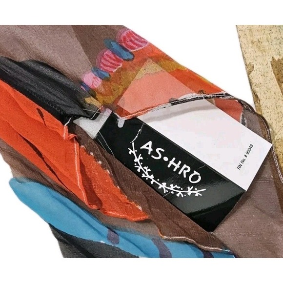 Ashro Kaftan Dress African Womens XL NEW Hand Painted Butterfly Tunic Top Shawl - Picture 11 of 13